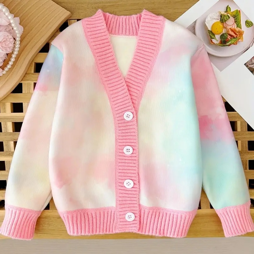 Girls Fleece Lined Ombré Rainbow Cardigan 💗🦄 New never worn!